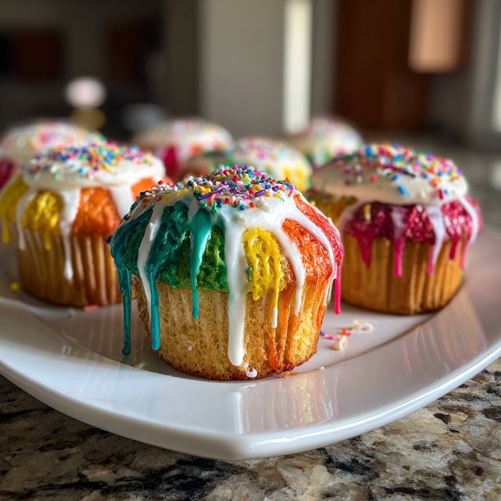 Vivid Rainbow Cupcake Layers